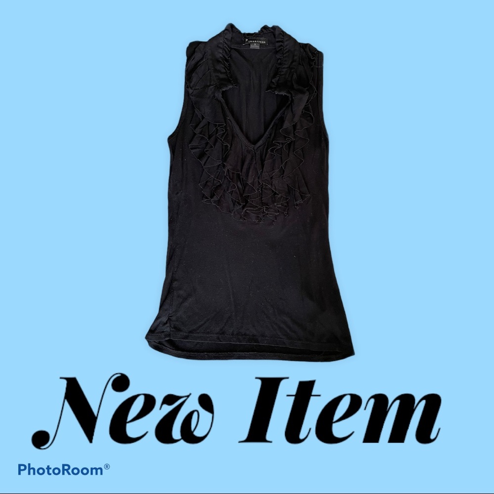 Black ruffle top